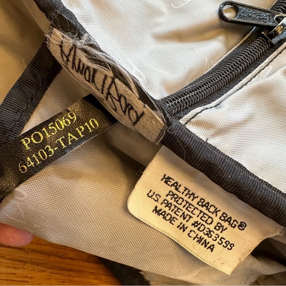 SOLD - AmeriBag Healthy Back Bag Crossbody Sling in Floral Woven Tapestry - Picture 12 of 17